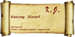 Keszeg József névjegykártya